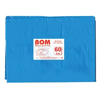 Saco de lixo 60 litros azul